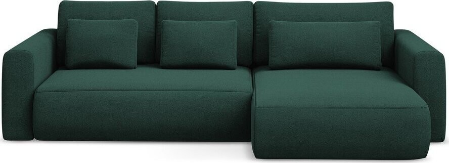 Zelená rozkládací/s úložným prostorem rohová pohovka (pravý roh/s lenoškou) Kapua – Makamii