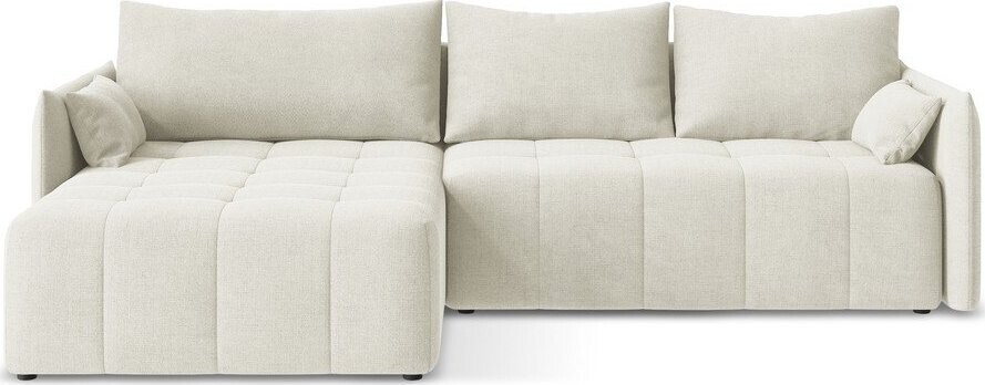 Béžová rozkládací/s úložným prostorem rohová pohovka (levý roh/s lenoškou) Moku – Makamii