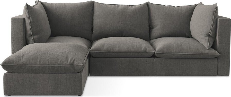 Tmavě šedá rohová pohovka (levý roh/s lenoškou) Manao – Makamii