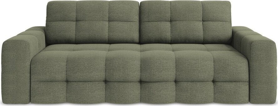 Khaki rozkládací pohovka z textilie bouclé 255 cm Milu – Makamii
