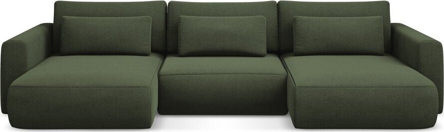 Khaki rozkládací/s úložným prostorem rohová pohovka (do 