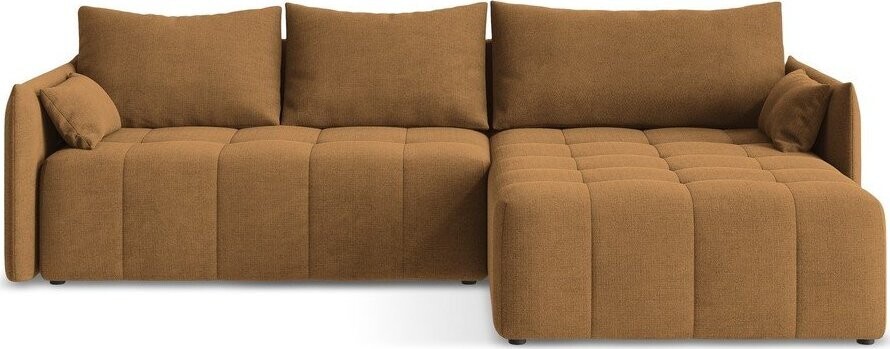 Rozkládací/s úložným prostorem rohová pohovka v terakotové barvě (pravý roh/s lenoškou) Moku – Makamii