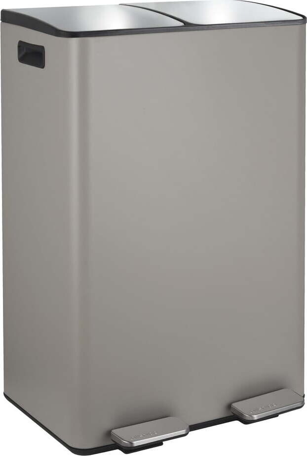 Taupe ocelový odpadkový koš 2x30 l na tříděný odpad/nášlapný Aliya – Spirella