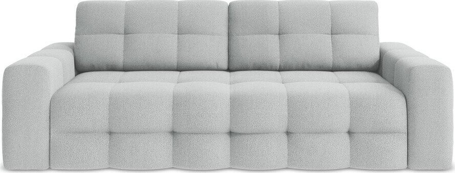 Světle šedá rozkládací pohovka z textilie bouclé 255 cm Milu – Makamii