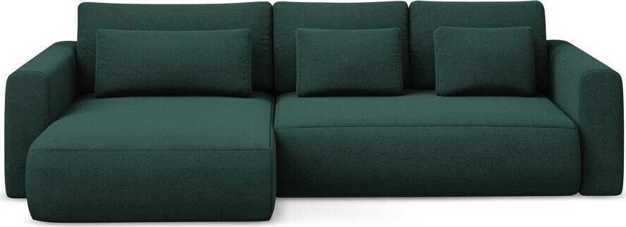 Zelená rozkládací/s úložným prostorem rohová pohovka (levý roh/s lenoškou) Kapua – Makamii