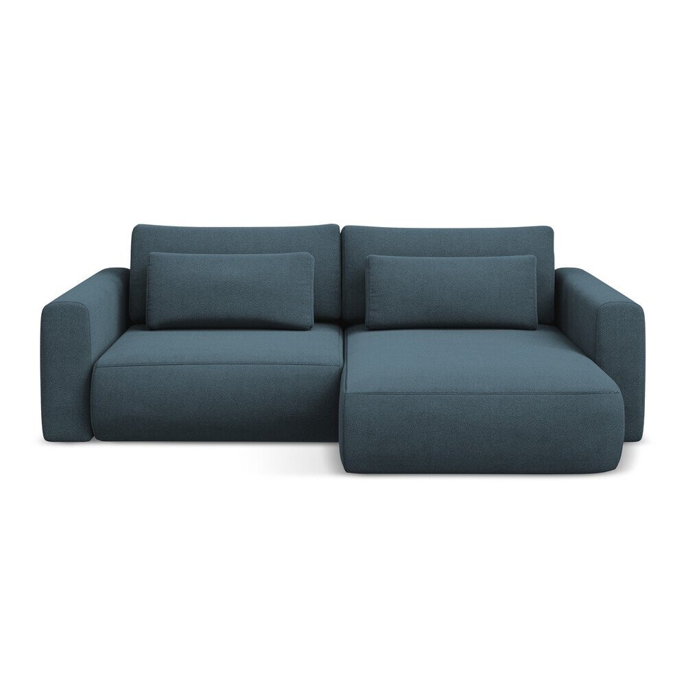 Modrá rozkládací/s úložným prostorem rohová pohovka (pravý roh/s lenoškou) Kapua – Makamii