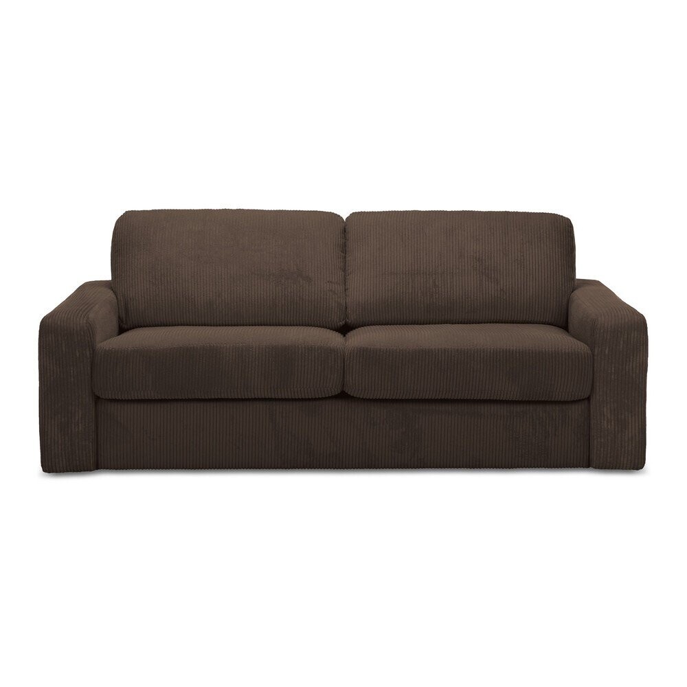 Hnědá manšestrová rozkládací pohovka 195 cm Nona – Makamii