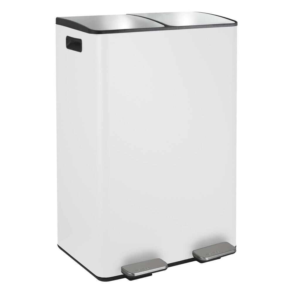 Matně bílý ocelový odpadkový koš 2x30 l na tříděný odpad/nášlapný Aliya – Spirella