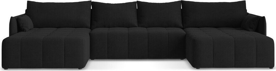 Černá rozkládací/s úložným prostorem rohová pohovka (do