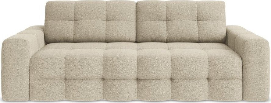 Světle hnědá rozkládací pohovka z textilie bouclé 255 cm Milu – Makamii