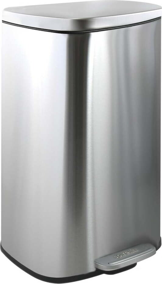 Nášlapný ocelový odpadkový koš v matně stříbrné barvě 50 l Akira – Spirella