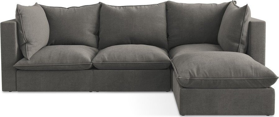 Tmavě šedá rohová pohovka (pravý roh/s lenoškou) Manao – Makamii