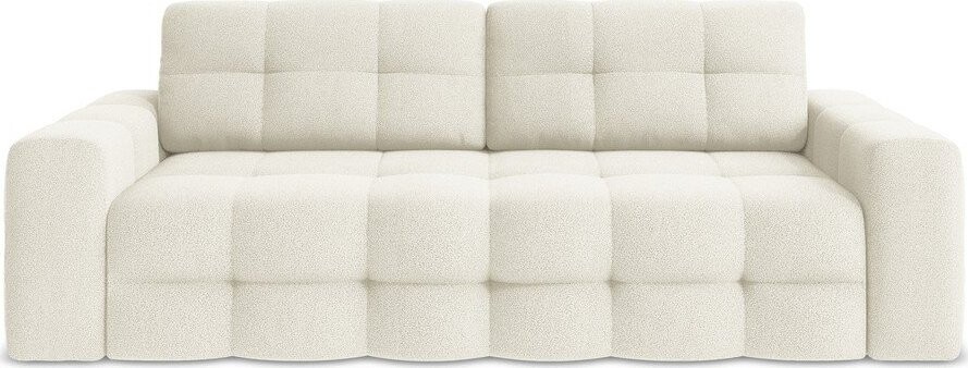 Béžová rozkládací pohovka z textilie bouclé 255 cm Milu – Makamii