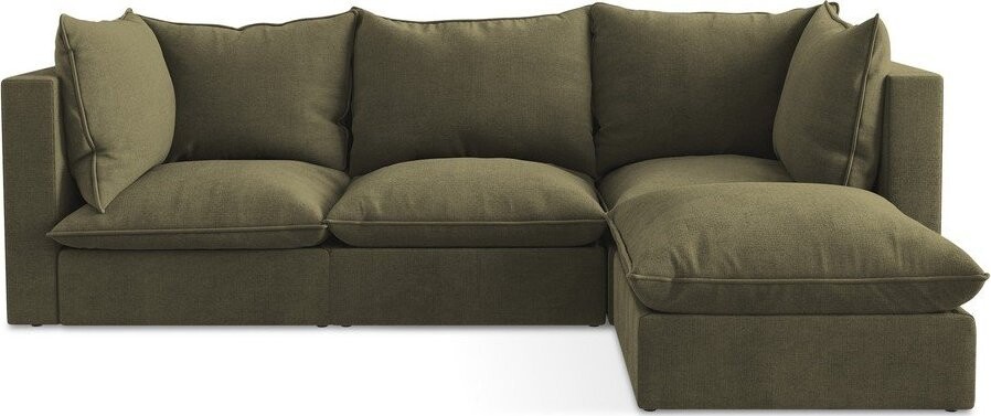 Khaki rohová pohovka (pravý roh/s lenoškou) Manao – Makamii