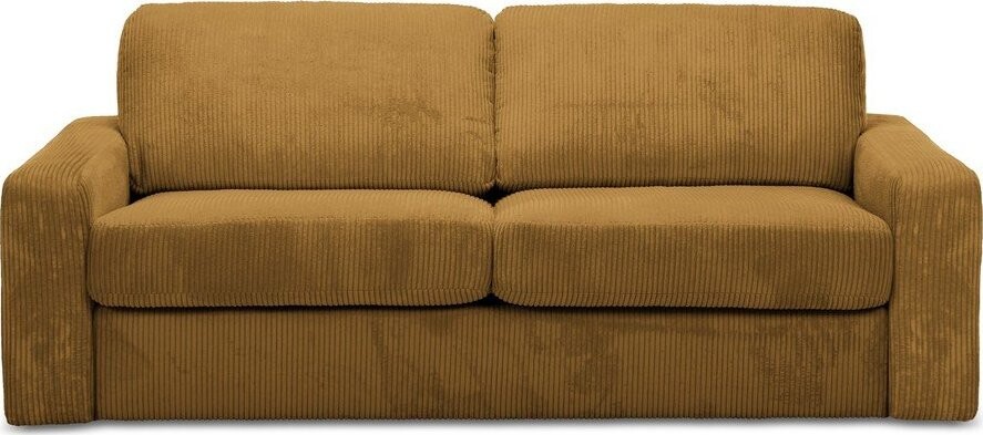 Manšestrová rozkládací pohovka v hořčicové barvě 195 cm Nona – Makamii