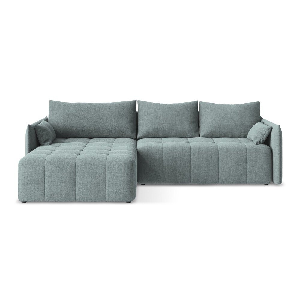 Modrá rozkládací/s úložným prostorem rohová pohovka (levý roh/s lenoškou) Moku – Makamii