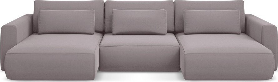 Sametová rozkládací/s úložným prostorem rohová pohovka v levandulové barvě (do 