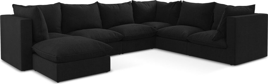 Černá rohová pohovka (pravý roh/do 