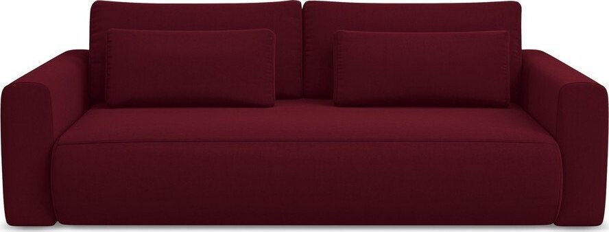 Vínová sametová rozkládací/s úložným prostorem pohovka 238 cm Kapua – Makamii