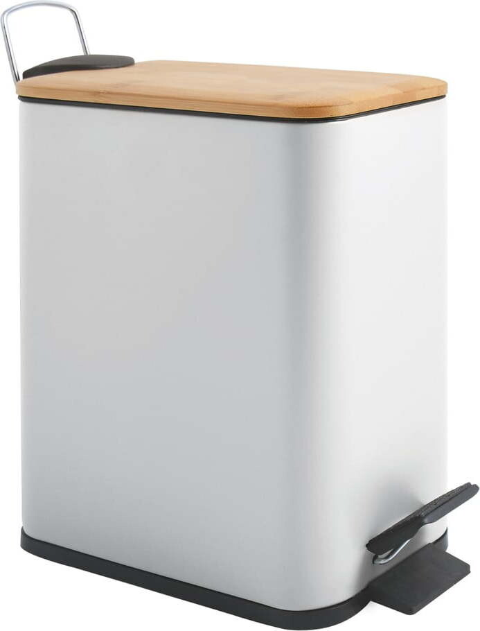 Bílý nášlapný ocelový odpadkový koš 5 l Erik – Spirella