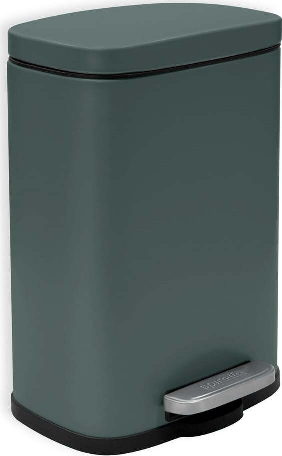 Tmavě zelený nášlapný ocelový odpadkový koš 5 l Akira – Spirella