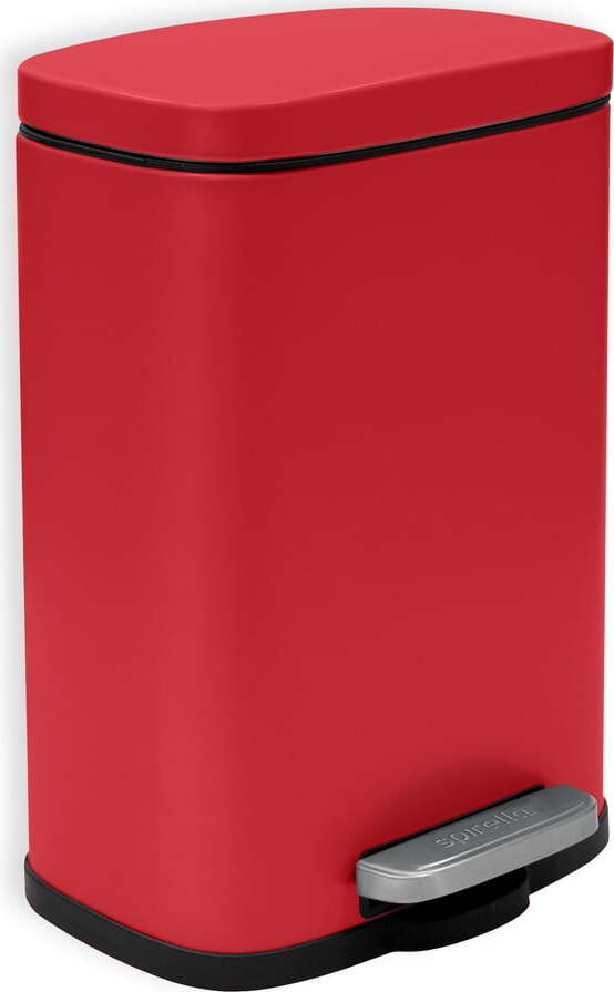 Červený nášlapný ocelový odpadkový koš 5 l Akira – Spirella