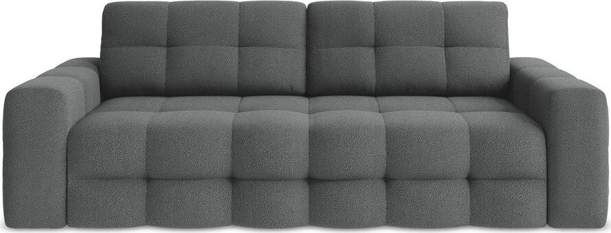 Tmavě šedá rozkládací pohovka z textilie bouclé 255 cm Milu – Makamii