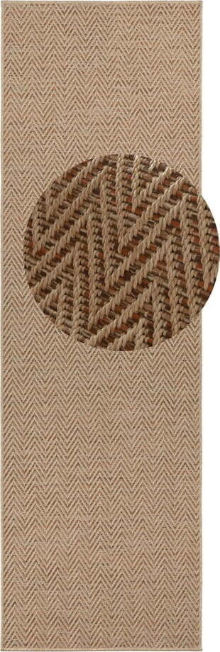 Hnědý vnitřní a venkovní běhoun 80x450 cm Nature – Hanse Home