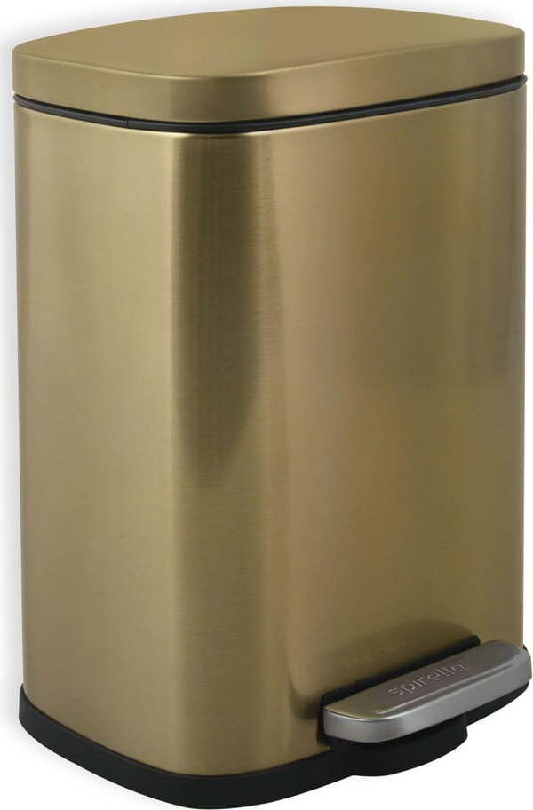 Nášlapný ocelový odpadkový koš v matně zlaté barvě 5 l Akira – Spirella
