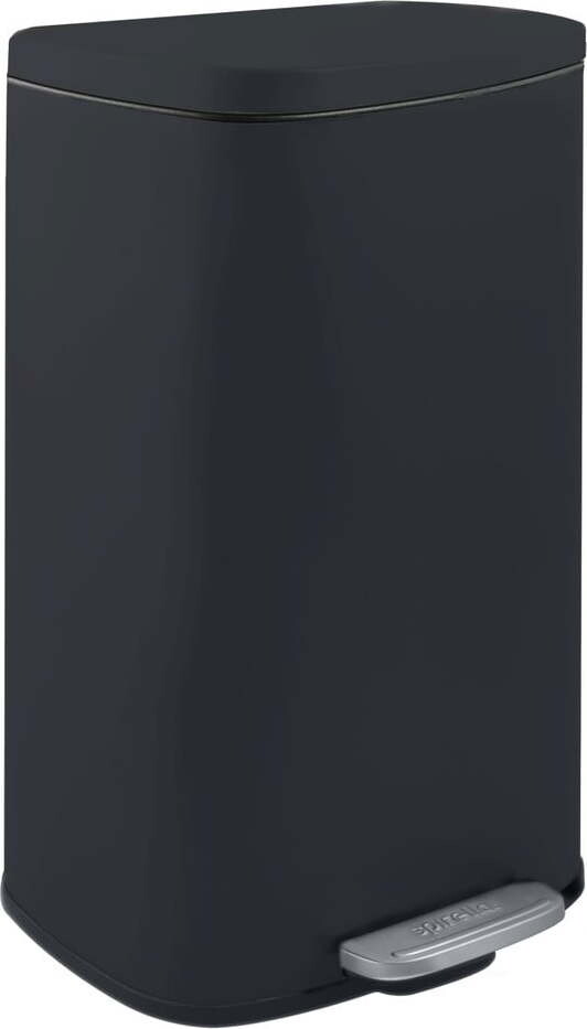 Matně černý nášlapný ocelový odpadkový koš 50 l Akira – Spirella