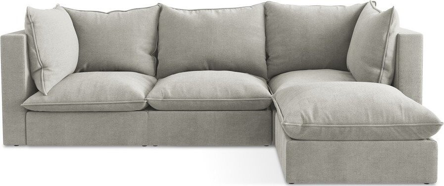 Světle šedá rohová pohovka (pravý roh/s lenoškou) Manao – Makamii