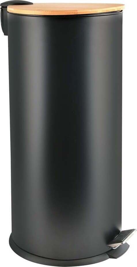Matně černý nášlapný ocelový odpadkový koš 30 l Adonis – Spirella