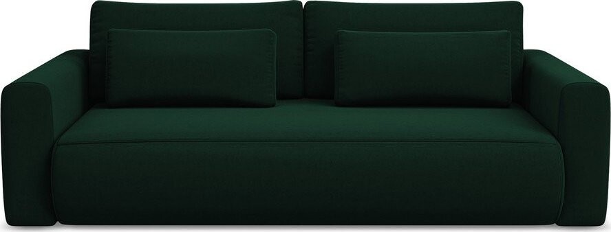 Zelená sametová rozkládací/s úložným prostorem pohovka 238 cm Kapua – Makamii