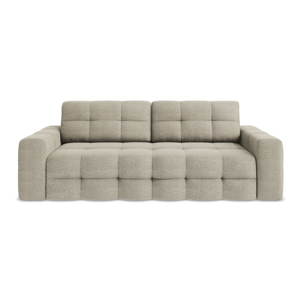Taupe rozkládací pohovka z textilie bouclé 255 cm Milu – Makamii