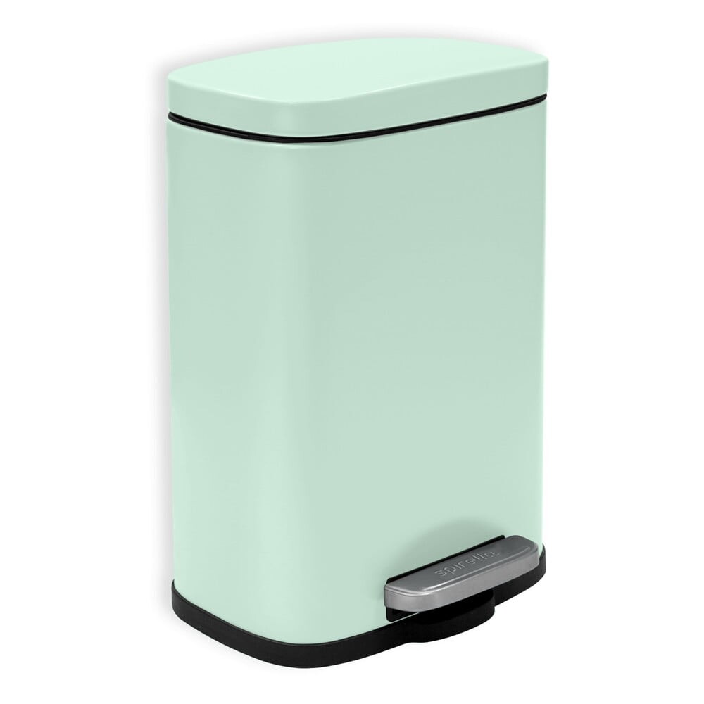 Nášlapný ocelový odpadkový koš v mentolové barvě 5 l Akira – Spirella