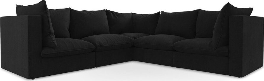 Černá rohová pohovka Manao – Makamii