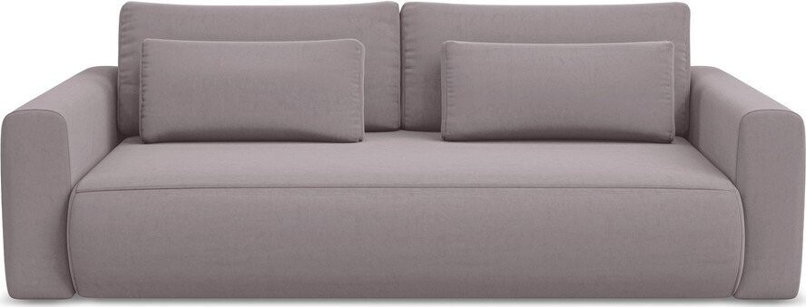 Sametová rozkládací/s úložným prostorem pohovka v levandulové barvě 238 cm Kapua – Makamii