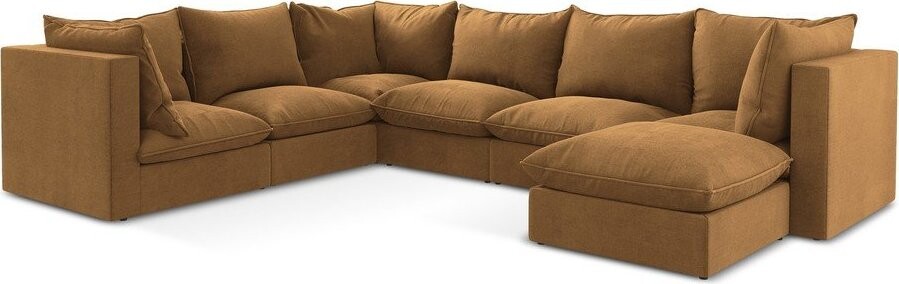 Rohová pohovka v terakotové barvě (levý roh/do