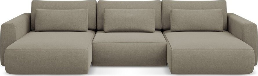 Světle hnědá rozkládací/s úložným prostorem rohová pohovka (do