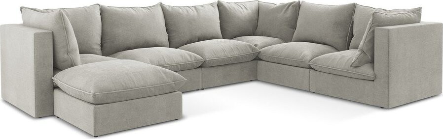 Světle šedá rohová pohovka (pravý roh/do