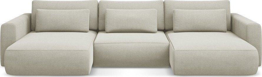 Béžová rozkládací/s úložným prostorem rohová pohovka (do 