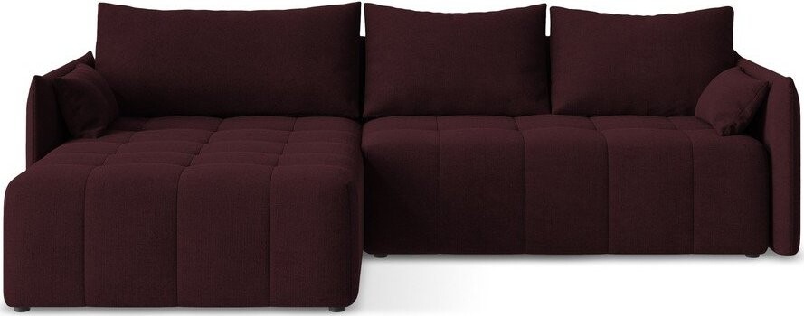 Vínová rozkládací/s úložným prostorem rohová pohovka (levý roh/s lenoškou) Moku – Makamii