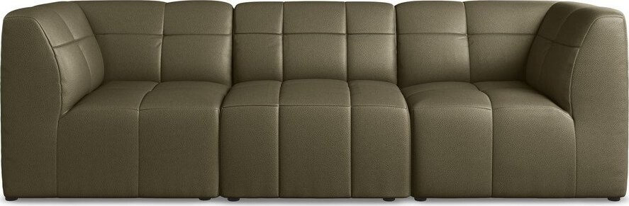 Khaki pohovka z imitace kůže 255 cm Aloha – Makamii