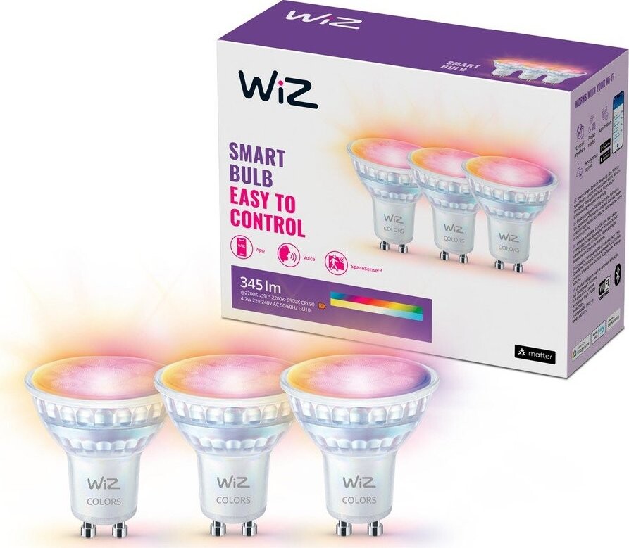 LED smart žárovky v sadě 3 ks GU10, 5 W – WiZ