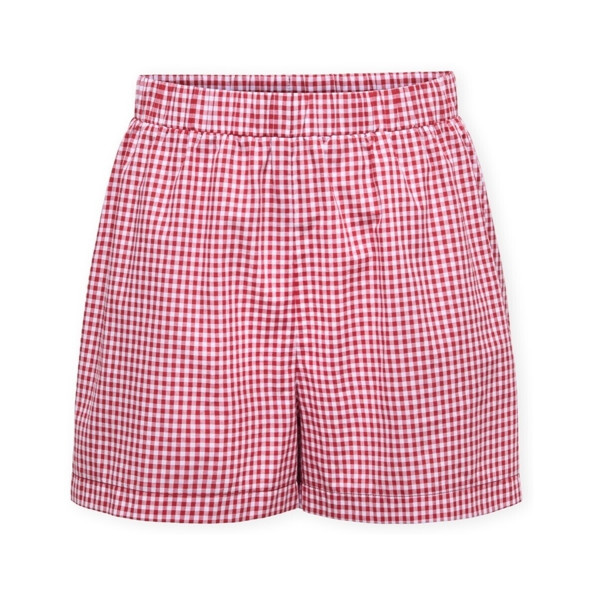 Only  Maye Check Shorts - Salsa/White  Červená