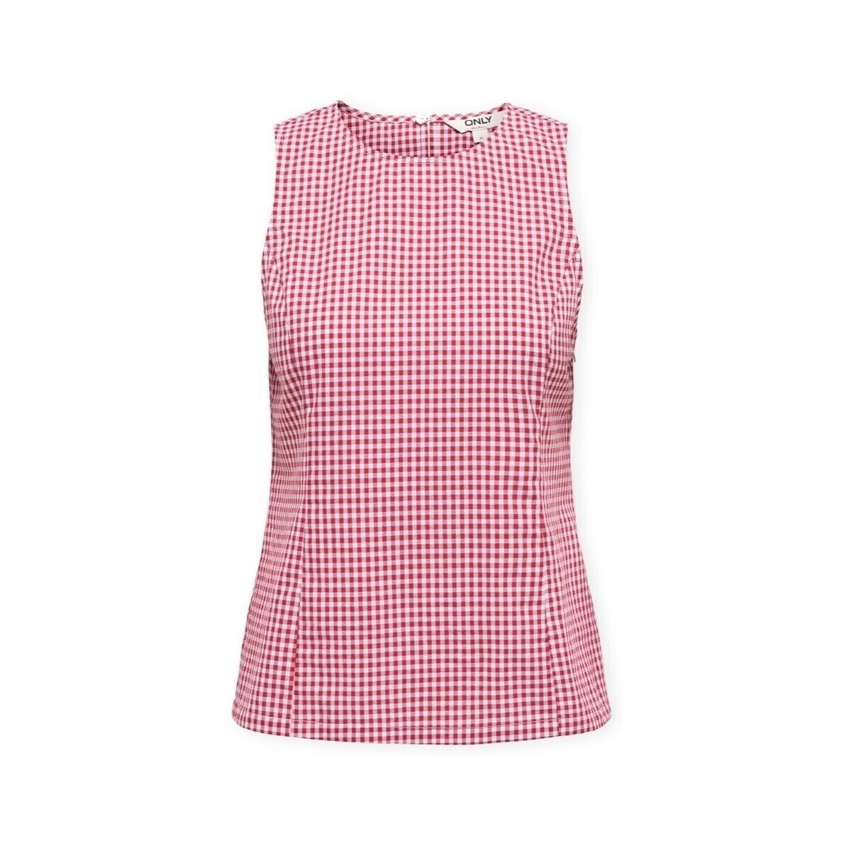 Only  Top Maye Check - Salsa/White  Červená