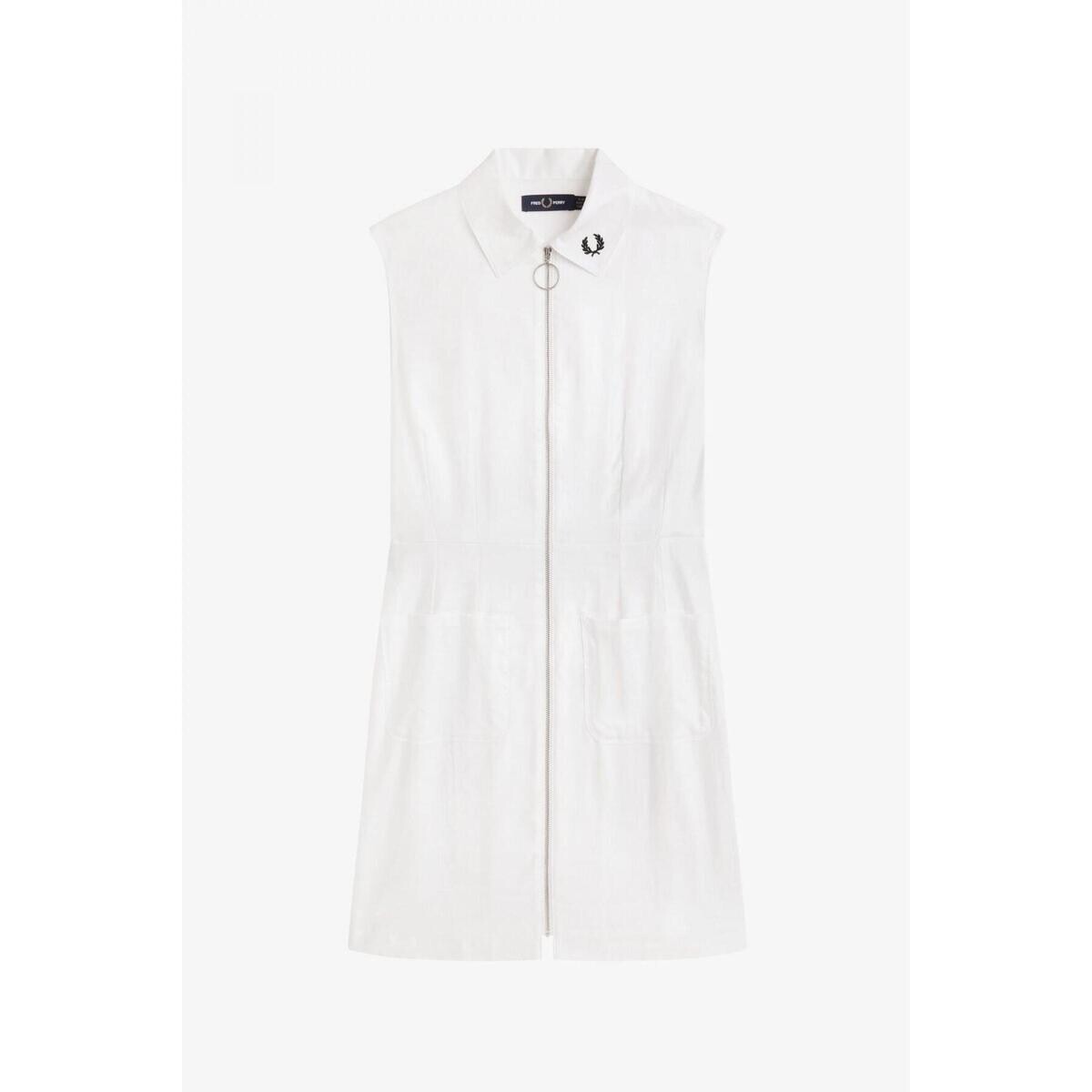 Fred Perry  ZIP-THROUGH SHIRT DRESS  Bílá