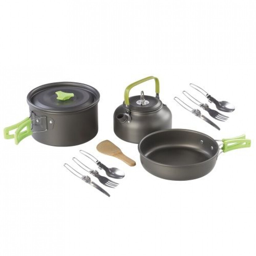 Kempingový set nádobí Meva Outdoor - šedý