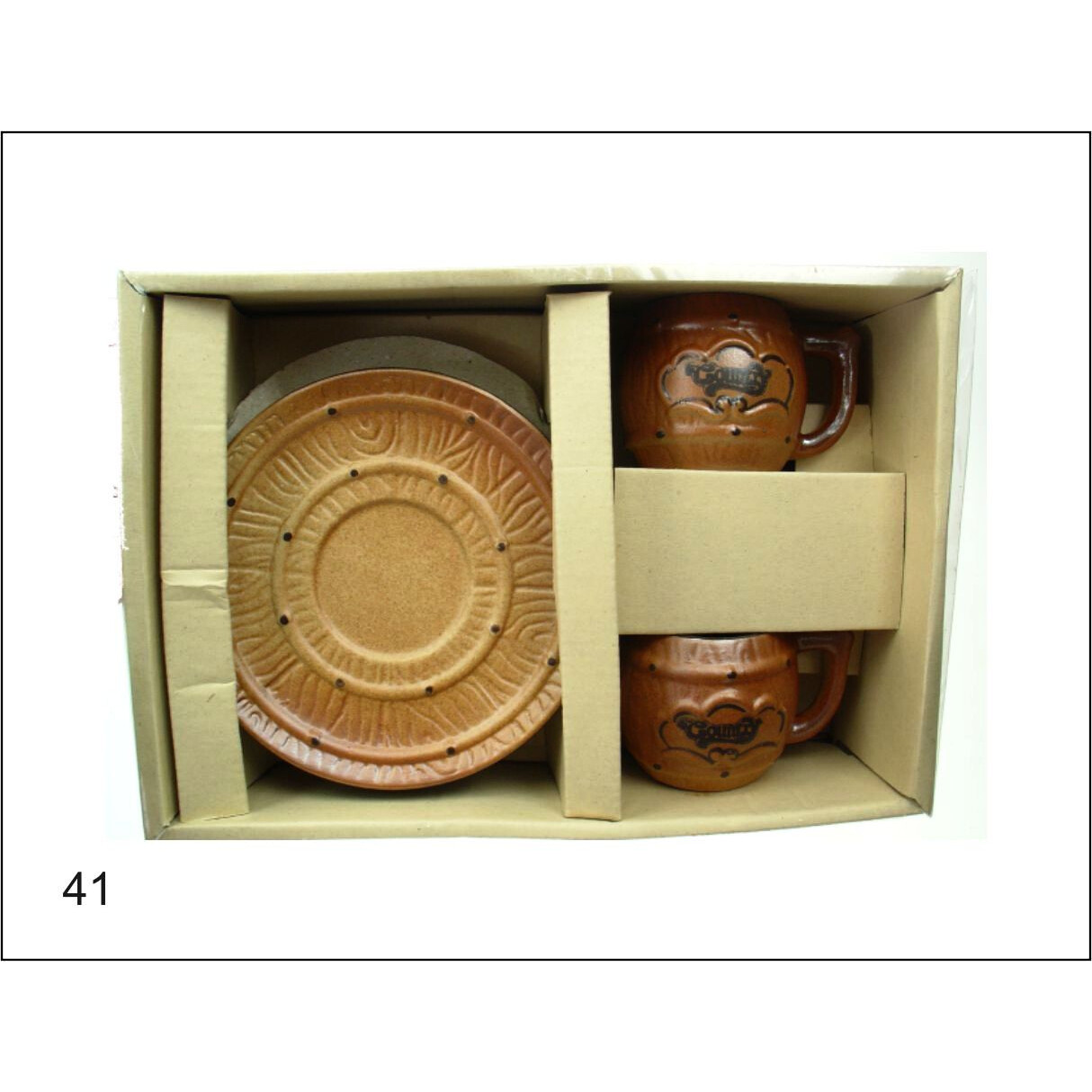 Souprava hrnků a podšálků Erevan Western 41 - hnědá