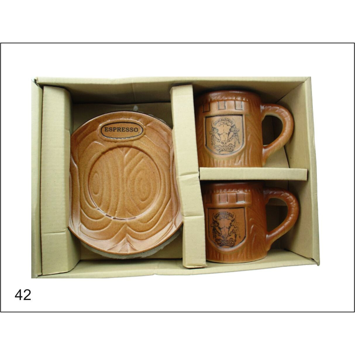 Souprava hrnků a podšálků Erevan Espresso 42 - hnědá